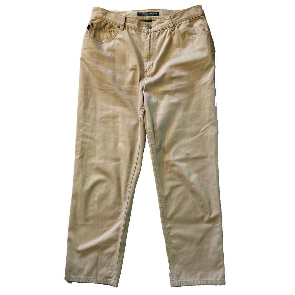 Ralph Lauren Women's Chino Khaki Pants Lightweight Jeans 5 Pocket Size 10P